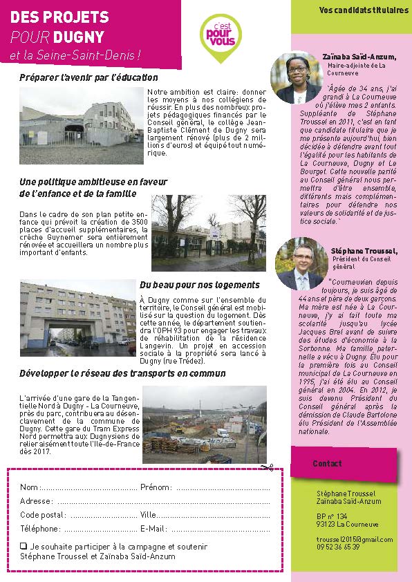Tract diffusé à Dugny